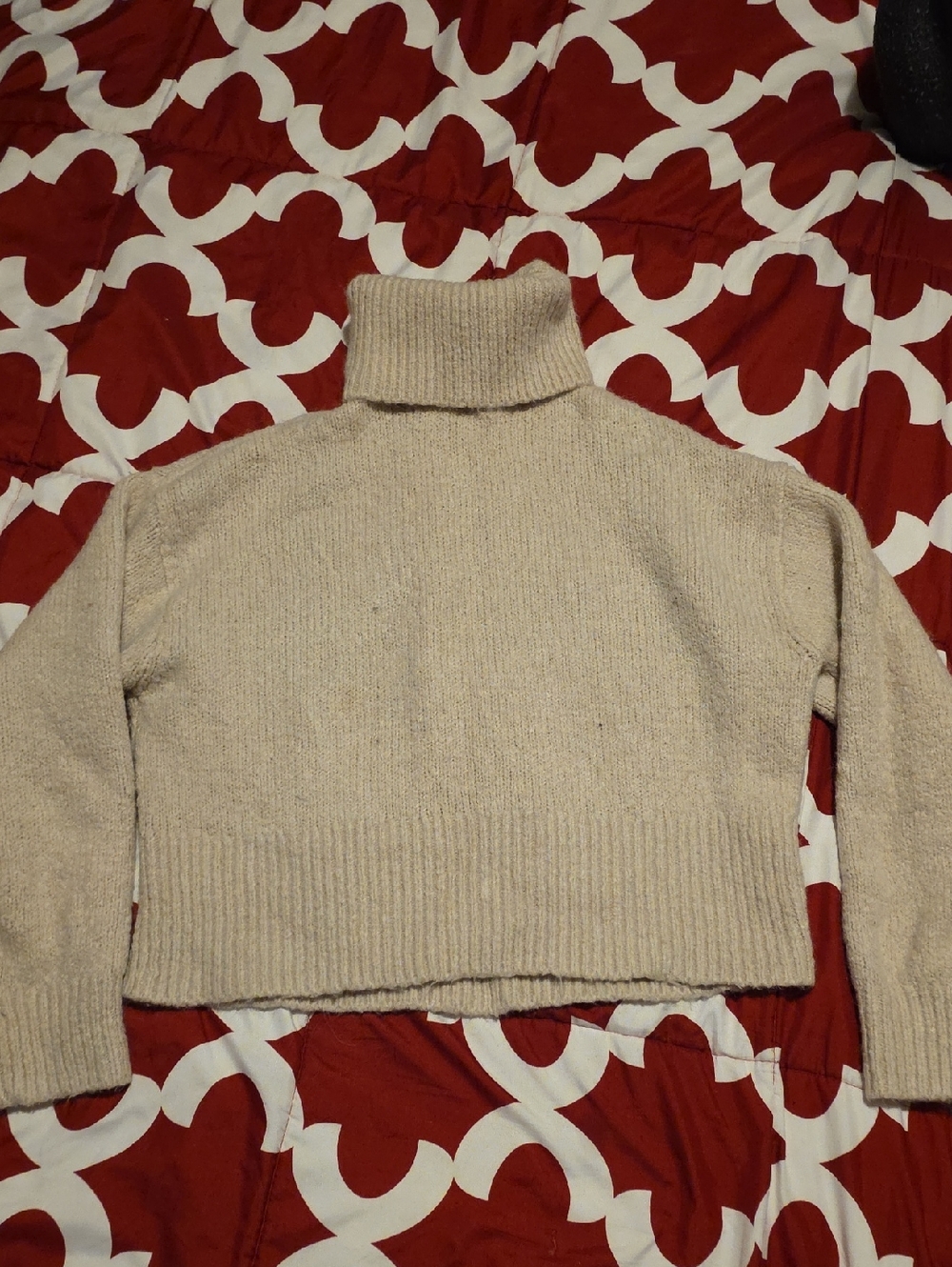 H&M Cream Turtleneck Cropped Sweater